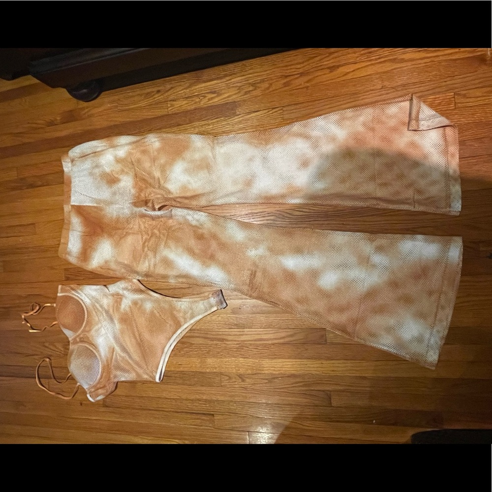 2pc Fishnet Bodysuit and Pant Set